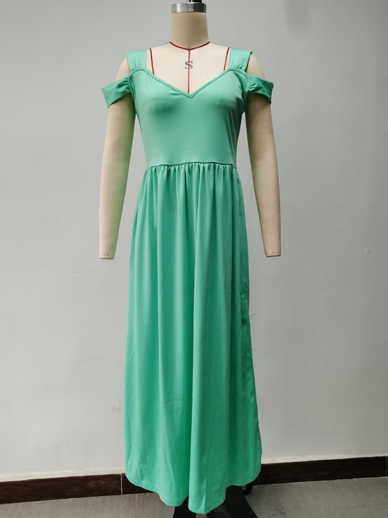 Летнее платье макси с V-образным вырезом, принтом, открытыми плечами, высоким разрезом, элегантное длинное вечернее сексуальное платье для вечеринки