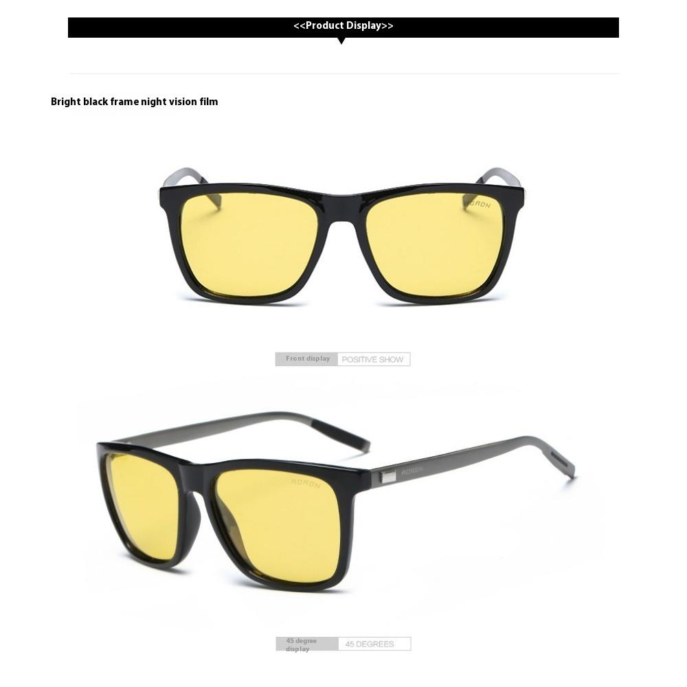 aoron Men's and Women's Polarized Sunglasses Aluminum Magnesium Glasses Legs Sunglasses Box Driving Sunglasses Night Vision