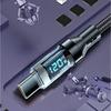 120 Вт USB на Type C Кабель для передачи данных Светодиодный дисплей 100 Вт Двойной USB C Быстрая зарядка Кабель для передачи данных 1/1,5/2 м Портативный PD Быстрая зарядка Линия Для дома