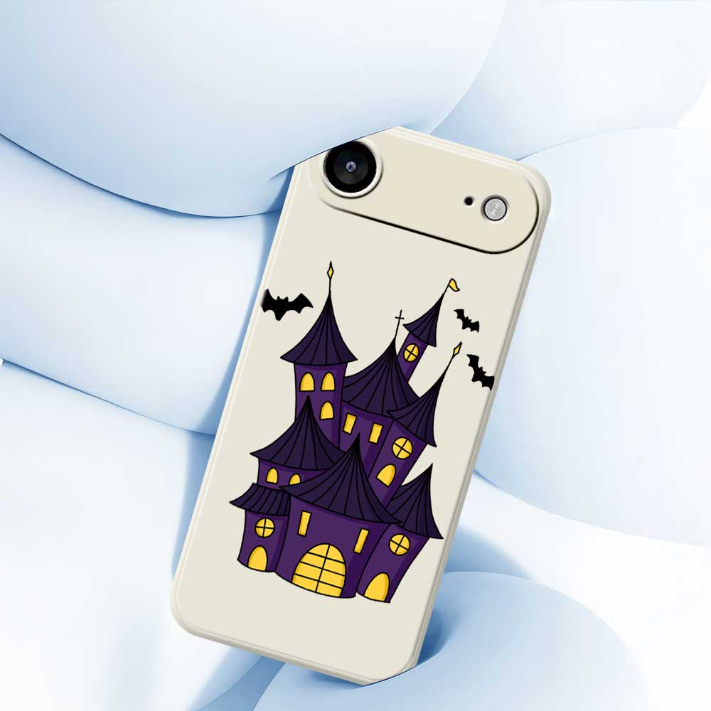For iPhone 17 Air Case Bat Castle Pattern Printing Straight Edge TPU Phone Back Cover