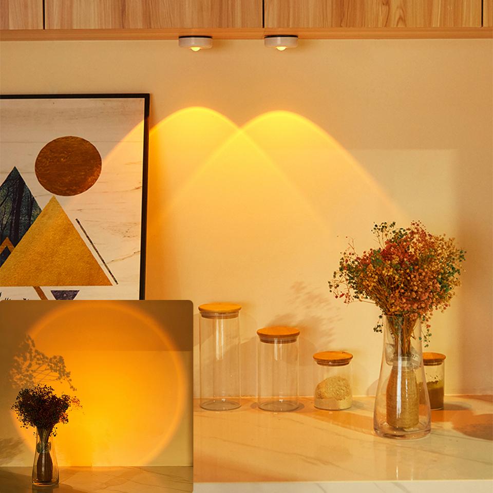 Спальня Декор Светильник Сенсорный Закат Лампа Кабинет Ambient Night Light для Настенных Ламп Кухонный Шкаф Украшения Освещение