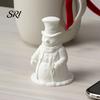 Winter Holiday Home Decor 3D Printed Gentleman Snowman Figurine, Decorative Desktop Ornament, DIY Paintable Customizable Craft Statue for Christmas