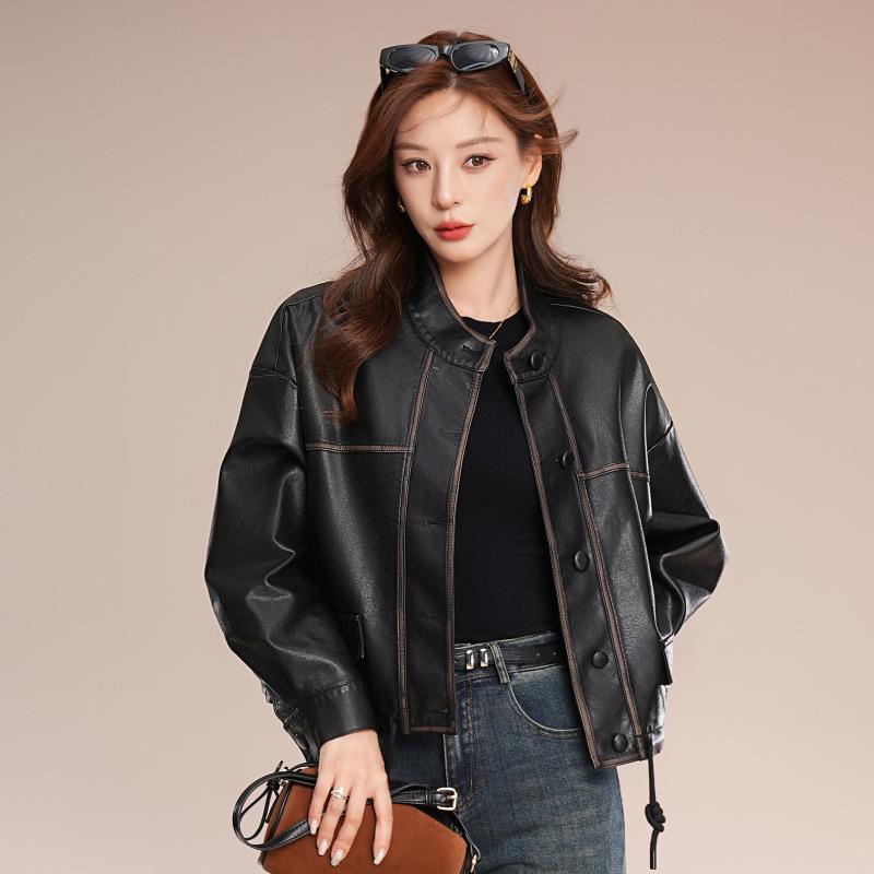 Autumn New Women's Leather Coat, High-end Motorcycle Leather, Loose Temperament, Fashionable Short Coat, Genuine Leather Jacket