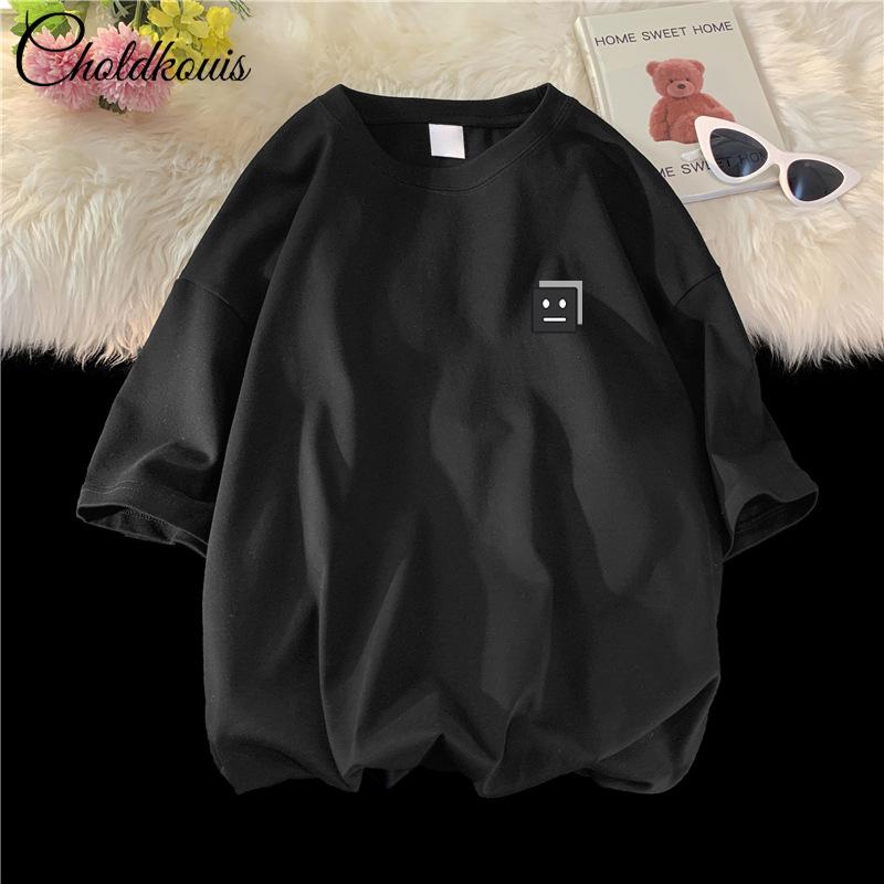 Мужская футболка с коротким рукавом Новая Свободная Повседневная Корейская Модная Одежда Мужская С Принтом Круглый Вырез Узор Модная