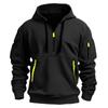 Men's Padded Casual Athletic Multi-Zip Arm Pocket Personalized Sweatshirt Pullover Hoodie Jacket