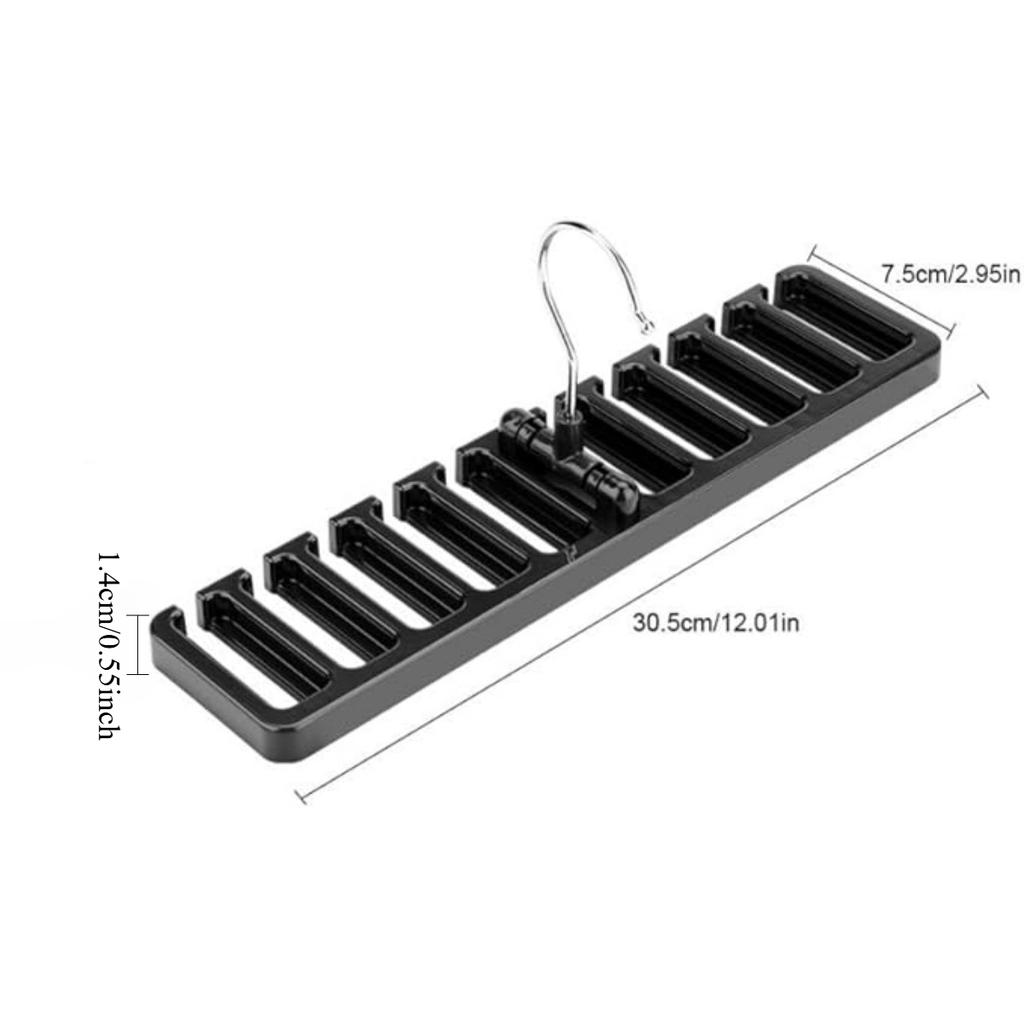 10 Slot Tie Belt Scarf Rack Holder Organizer Belt Hanger Rack Holder for Closet Wardrobe Storage Space Saver 360 Degree Rotating