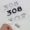 3D ABS Car Stickers Chrome Black Logo 308 408 508 206 207 301 307 Emblem Badge For Peugeot Rear Trunk Sticker Decal Accessories