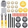 Domoni 37 Pieces Technical Parts for Lego Kits Gear Differential Shock Absorber Train Wheel Axle Moc Building Set DIY 6.5L