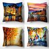 Искусство Горная тропа Воздушный шар Картина Наволочка Диван Кресло Автомобиль Подушка Чехол Комната Домашнее украшение Объятия Наволочка