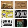 Retro Tin Sign Kitchen Rules Food Iron Painting Wall Art Metal Vintage Plaque Metal Posters for House Home Dinning Room Decor