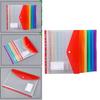 6Pcs 11 Holes Punched Pocket Letter Size File Envelope Folder Clear Document Wallet with Button Closure and Label Pocket