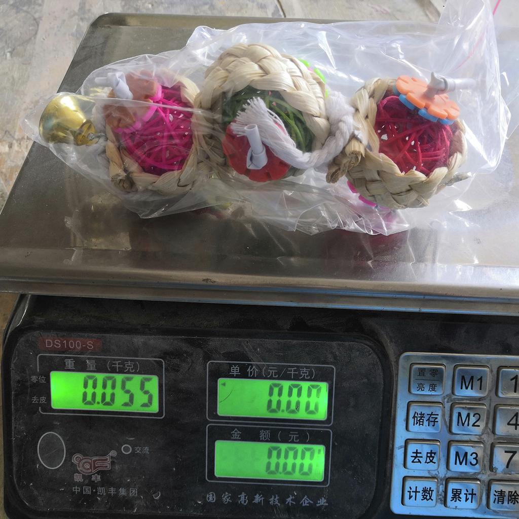 Bird Toys, Parrot Toys with Bells, Parrots Cage Chewing Toy Multicolored Bite Toys for Macaw Cockatoo Pet Birds Accessories