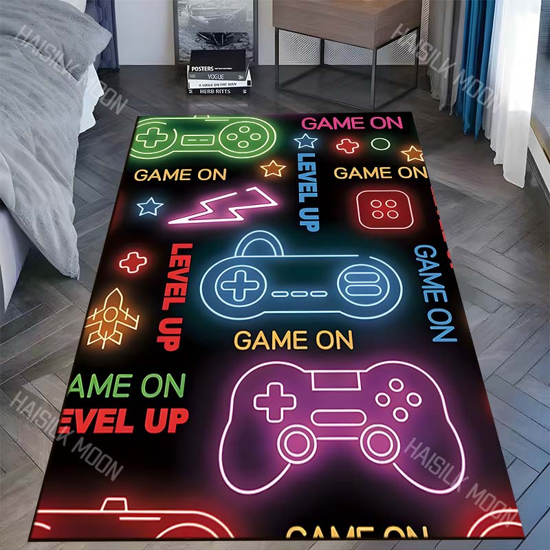 1PC Neon game controllers Carpet for Living Room Bedroom Sofa Home Decor Rus Non-slip Floor Mat Luxury Gift Multiple sizes