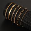 European and American Trendy Metal Chain Women's Set 6 Multi-layer Chain Minimalist Bracelets