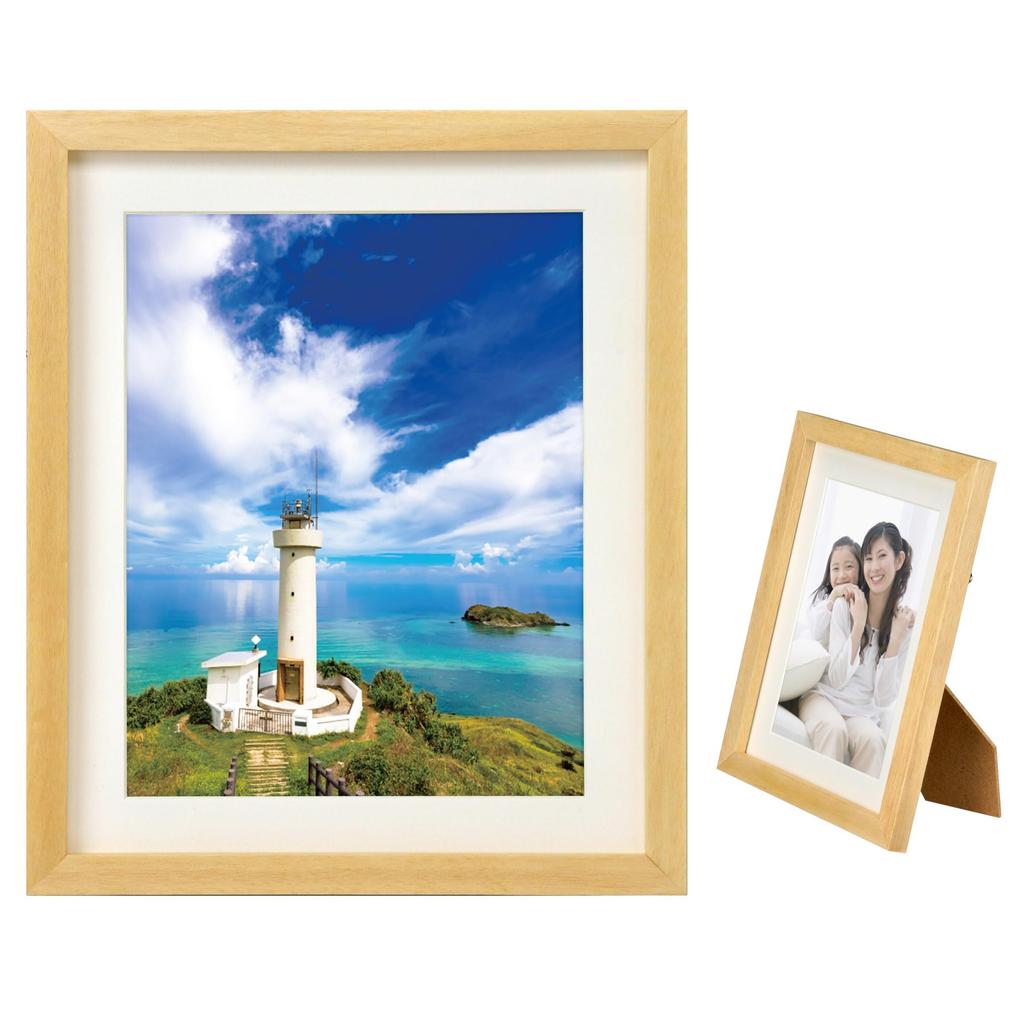 HAKUBA Picture Frame with Natural MM-01, 6-cut size, Wooden, Stand, FWMM01-NT6