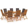 Day and Night - Day and Night Garden Dining Set 9 Pieces Solid Teak and Gray Cushions