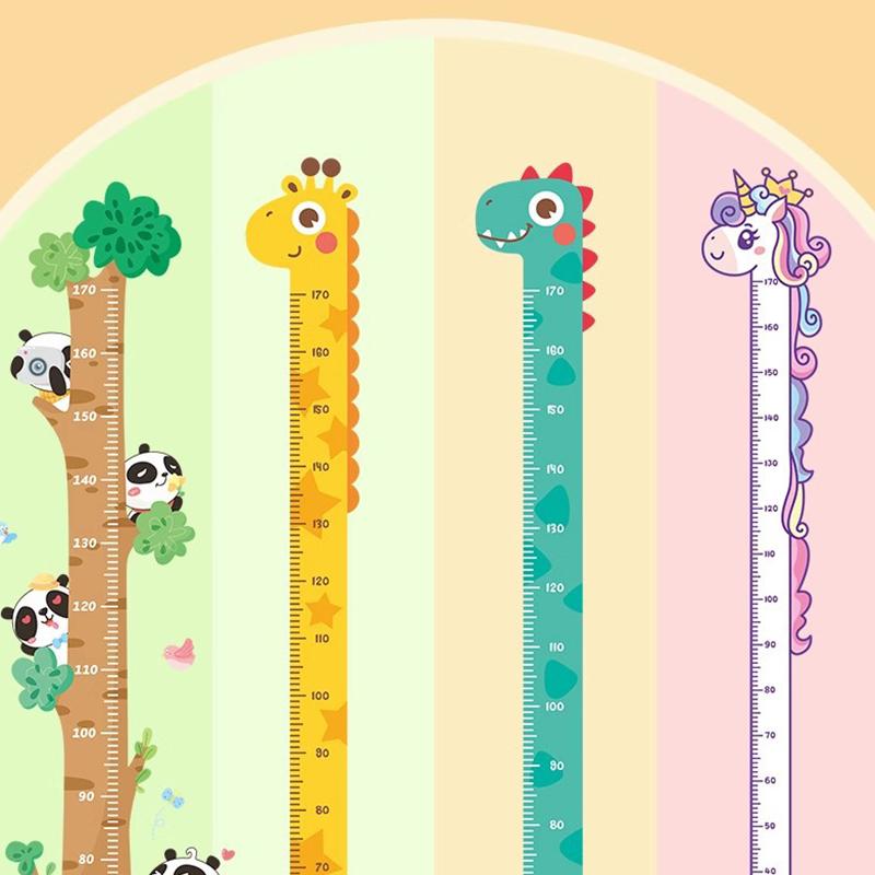 Милый мультяшный стикер высоты единорога динозавра жирафа настенная линейка для измерения высоты наклейки для детской комнаты декор детского сада