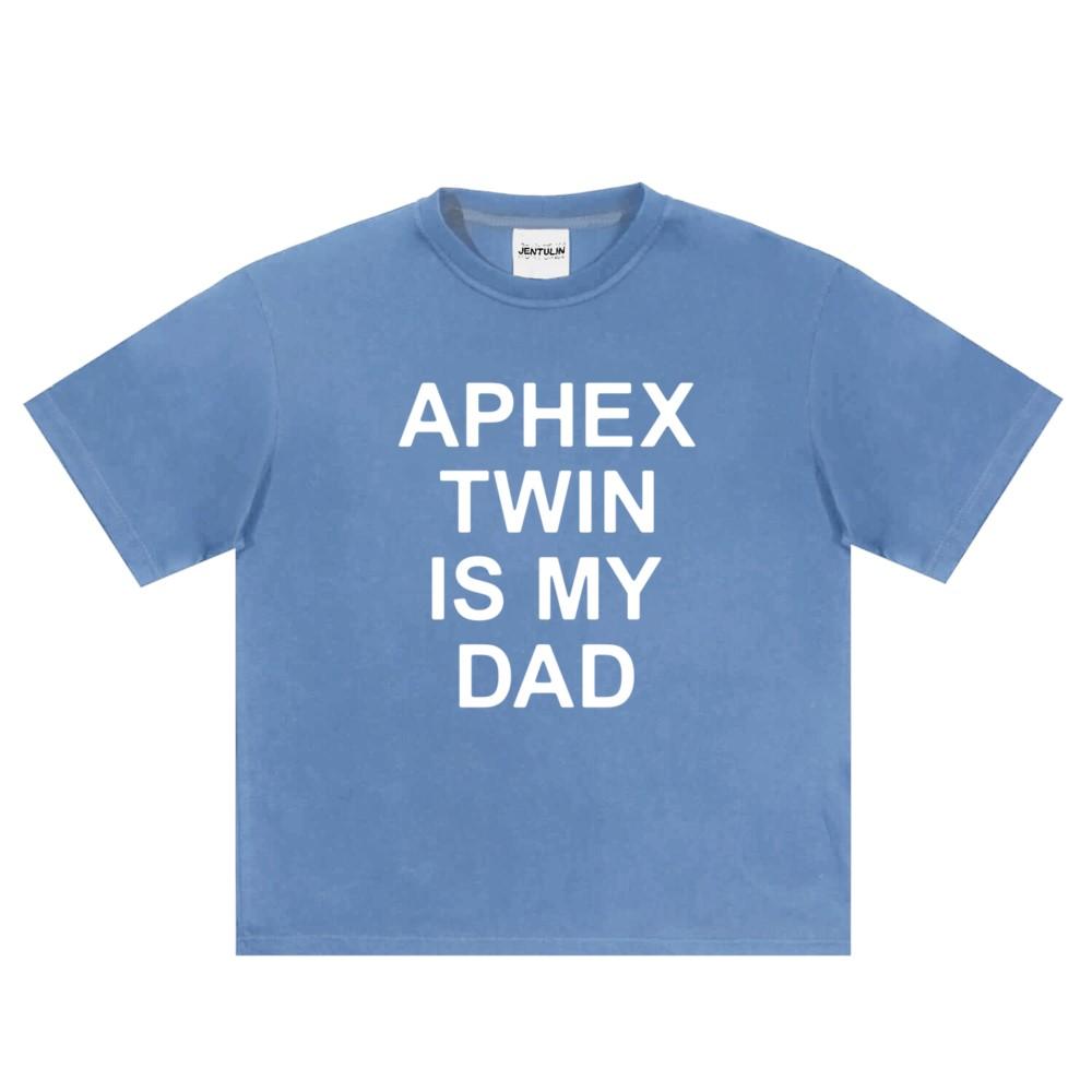 Панк Футболка с принтом Aphex Twin Оверсайз Мужская Хип-Хоп Уличная одежда Харадзюку Одежда Готика Буквы Короткий рукав Топы Хлопковые футболки Y2k