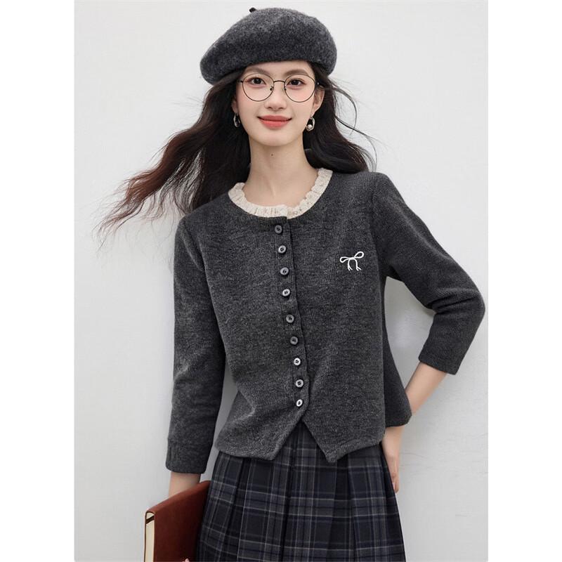 Женский вязаный топ с длинными рукавами и воротником-лепестком в стиле колор-блок