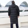 Мужская куртка большого размера на осень-зиму, плюшевая, толстая, повседневная, универсальная, со стойкой, длинная, до колена, теплая, ветрозащитная, на молнии, с капюшоном, теплая, свободного кроя