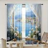 2pc, Scene Curtain Serenity Sea Versatile Fabric,Without Electricity Holiday Decorations Use for Party Decor