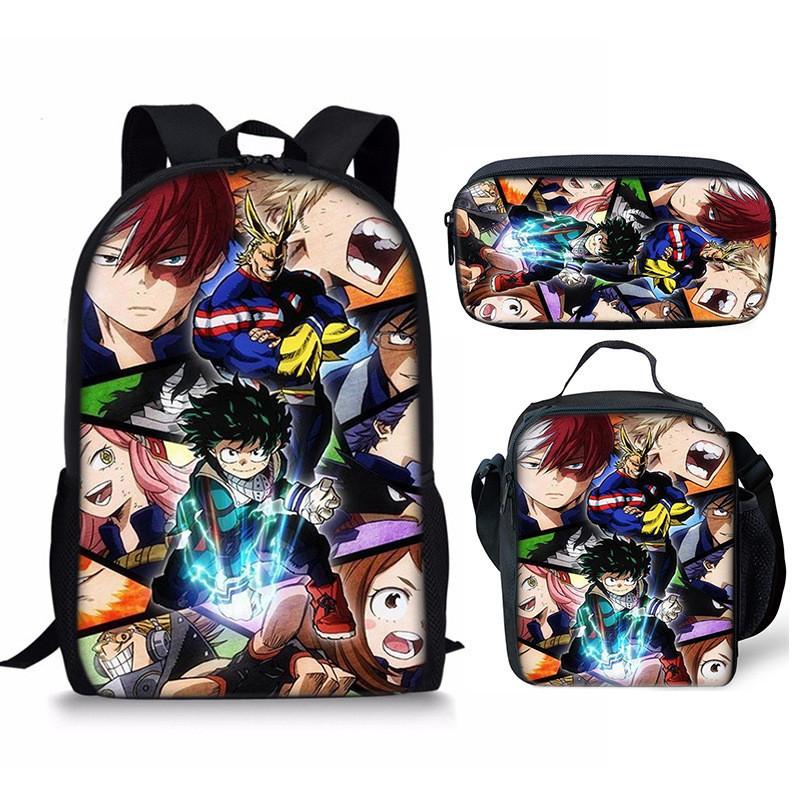 My Hero Academia Student Pack With Polyester Lining And Anime Cartoon Design For Teens