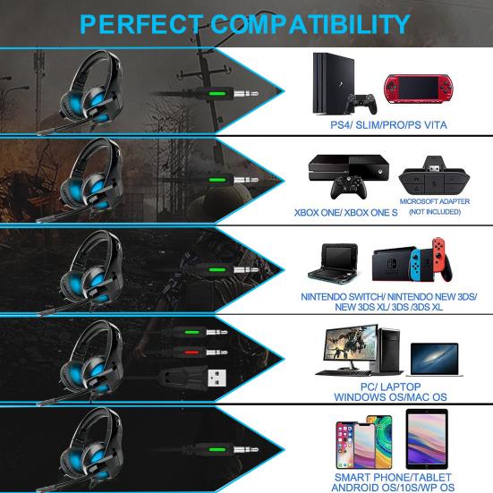 Игровая гарнитура объемный звук регулируемая громкость игровые наушники с микрофоном с шумоподавлением