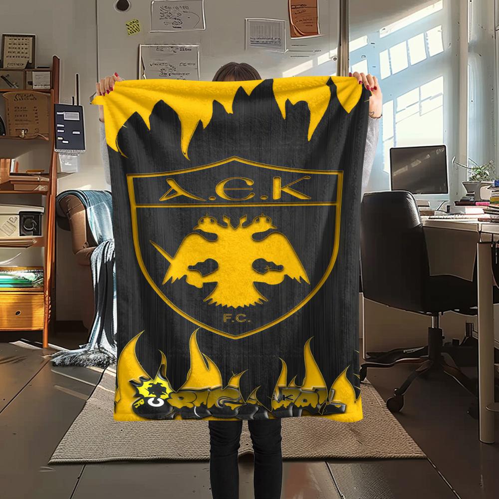 AEK Athens F.C  FlAannel Blanket, High quality Comfortable for All Seasons, Home Decor, Warmth and Comfort