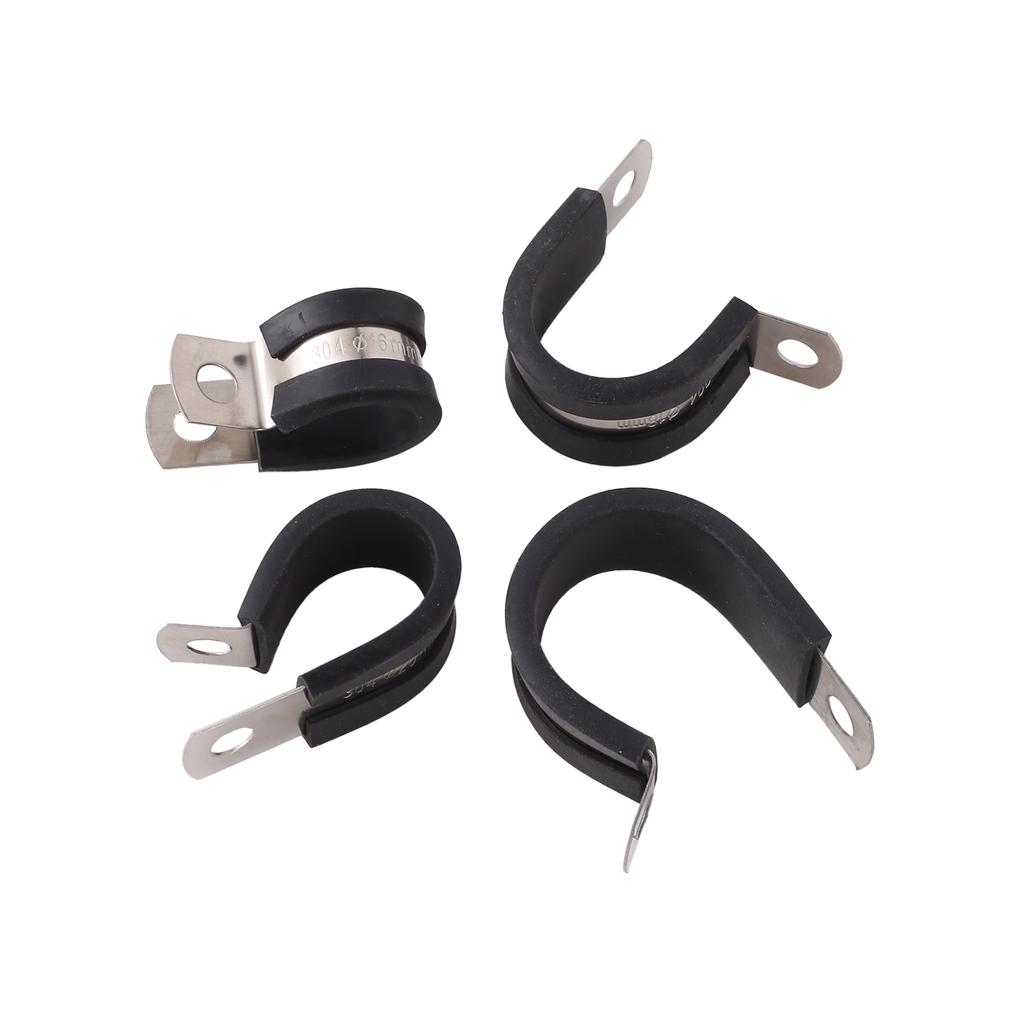 10Pcs Rubber Lined P Clips Wiring Hose Clamp Pipe Cable Mounting Fix Fasteners Hardware Electrical Fittings Water Pipe Bracket