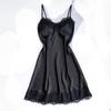 Sexy Nightdress Lace Nightgown Women's Lingerie Backless Lace V-neck Nightwear Imitate Ice Silk Night Dress Homewear for Female