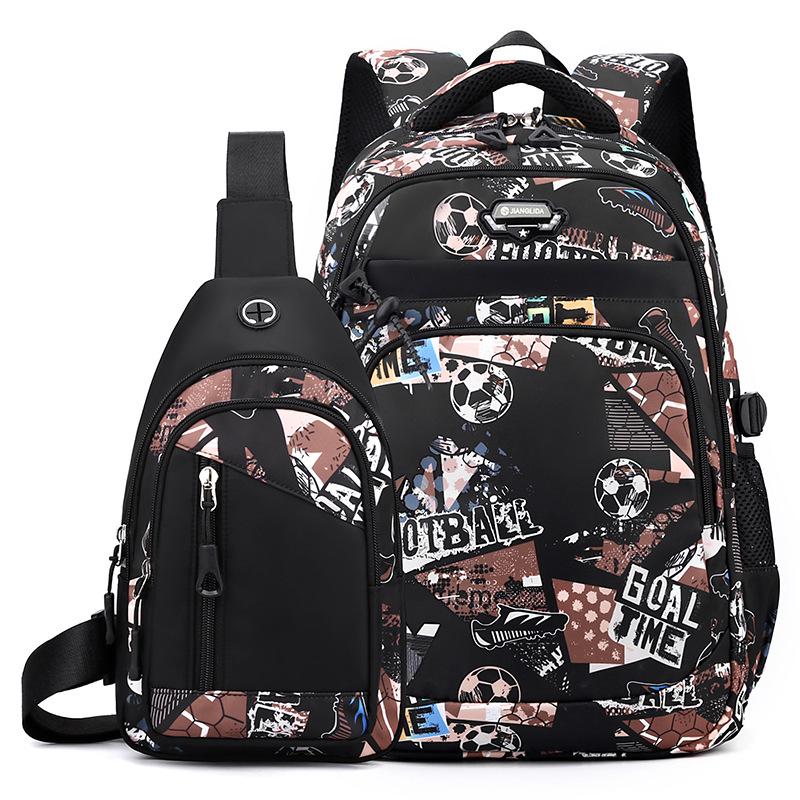 College Student Boys Lightweight Schoolbag for Men Commuting Outdoor Travel Backpack Oxford Cloth Computer Bag