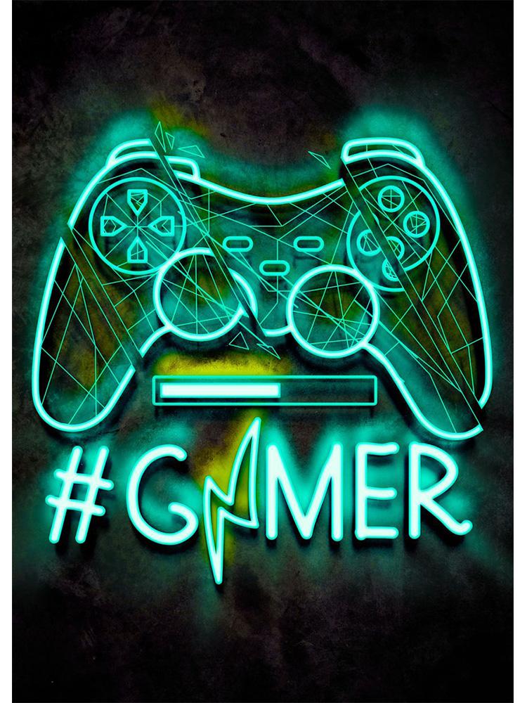 Современный неоновый эффект, плакат для игровой комнаты, игровой геймер, принты, картина на холсте, настенная художественная картина для детей, декор игровой комнаты для мальчиков, подарок