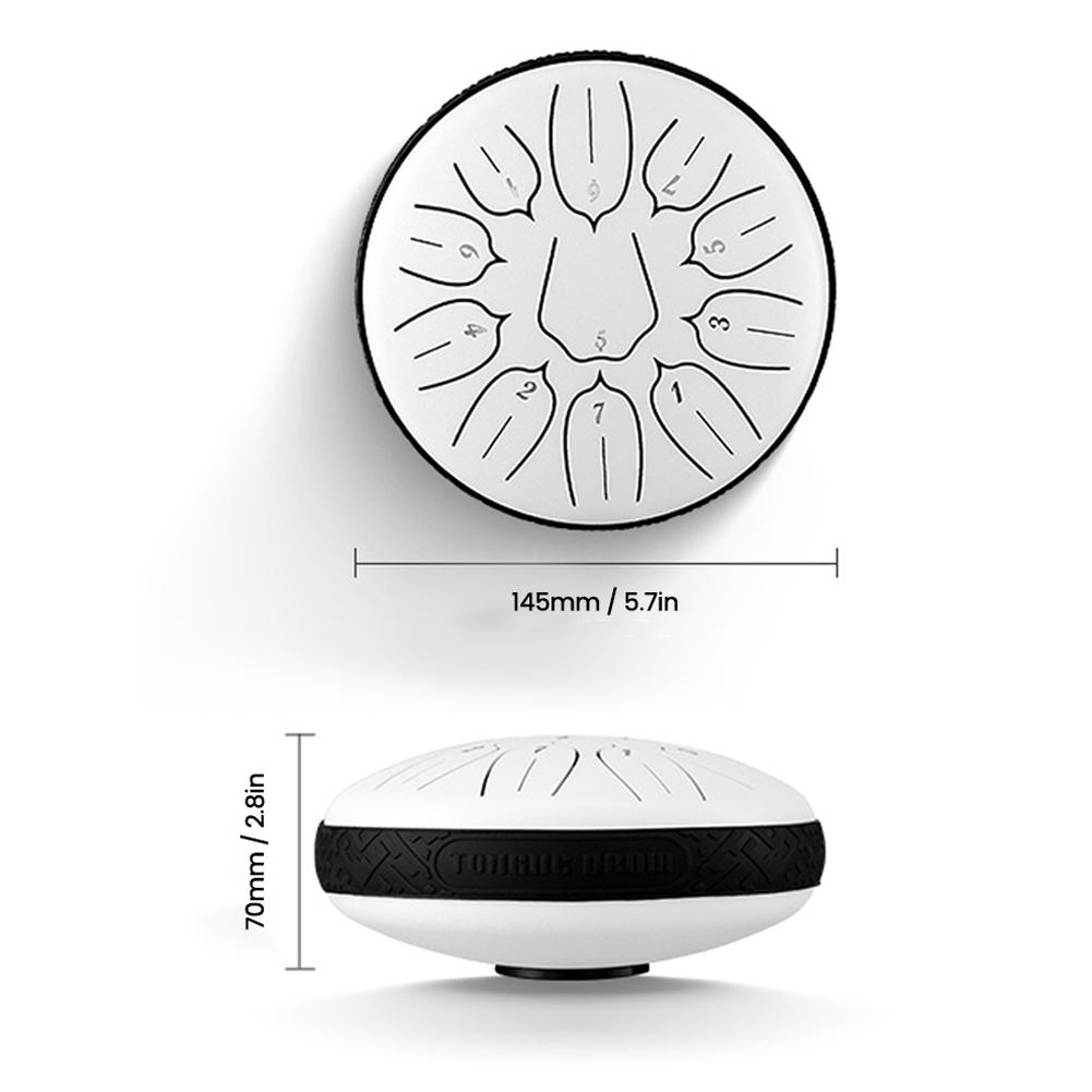 6-дюймовый 11-тоновый стальной барабан с ручным барабаном и барабанными палочками, ударные музыкальные инструменты