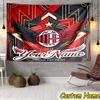 Custom Name Milan Football Tapestry Room Decoration Wall Hanging for Living Room Bedroom, dormitory, Birthday and Christmas gifts