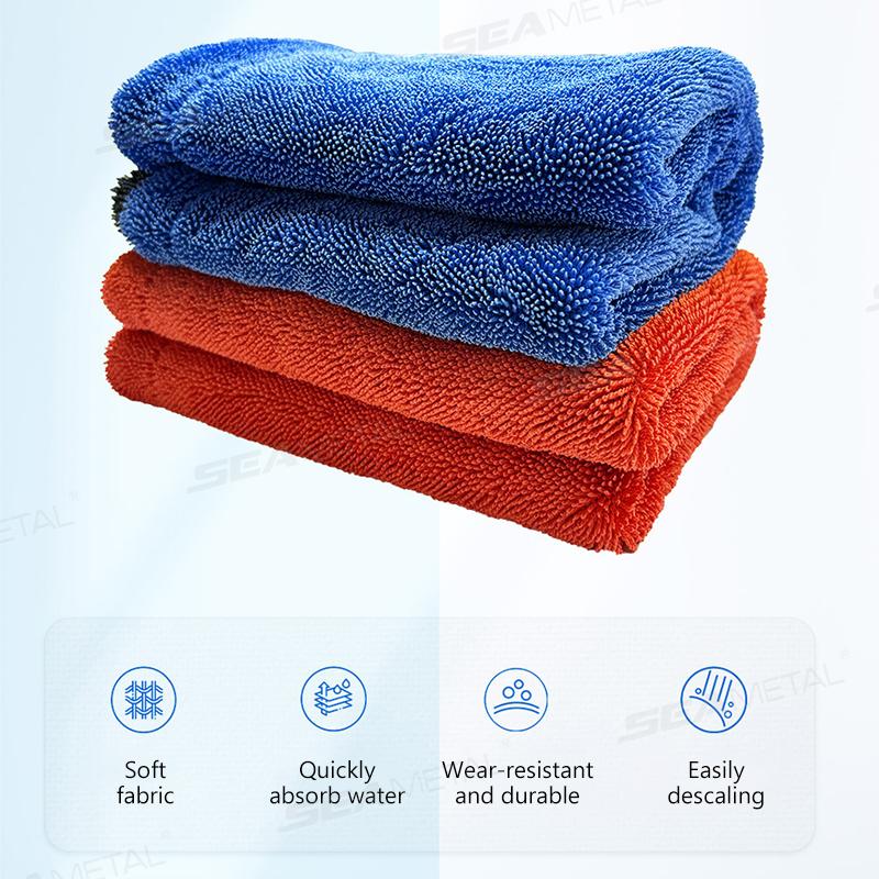 SEAMETAL 1200GSM Car Wash Towel Ultra Thicked Super Absorbent Cleaning Drying Towel Double-Sided Microfiber Car Washing Cloth