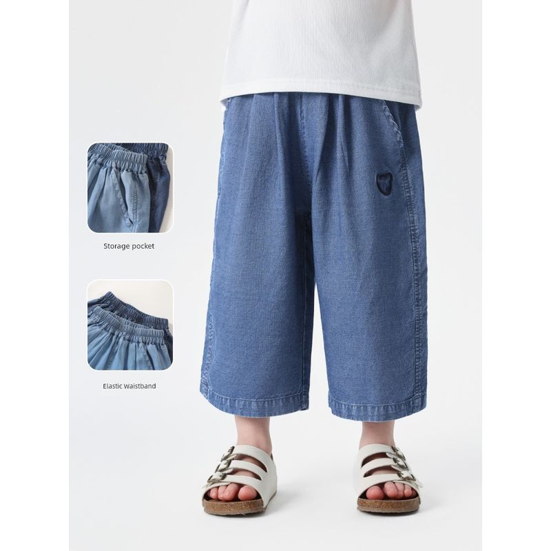 Right European Style Boys' Denim Capri Pants, Boys' Casual Pants, New Summer Collection, Children's Clothing, Summer Style, Thin Material
