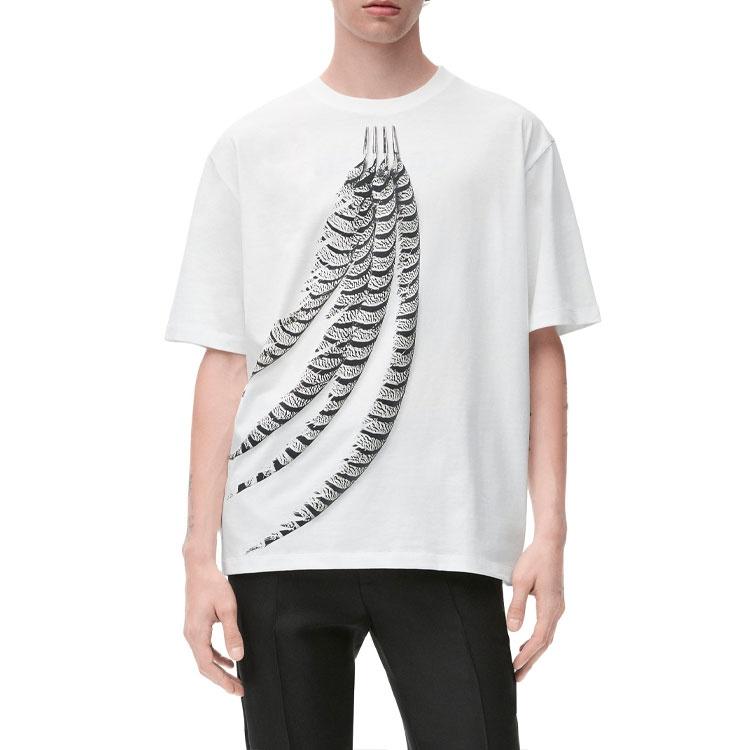 LOEWE T Shirts Men's White Crew Neck Moderate Straight Fit H526Y22XCE-2100