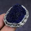 Natural Blue Moldavite Quartz Gemstone 925 Sterling Silver Ring Size 9 g8Q12