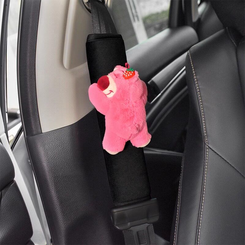 Art Cat Strawberry Bear Car Safety Belt Shoulder Pad Cover Fancy Car Interior Design Protective Cover Anti-Strangulation Neck Car