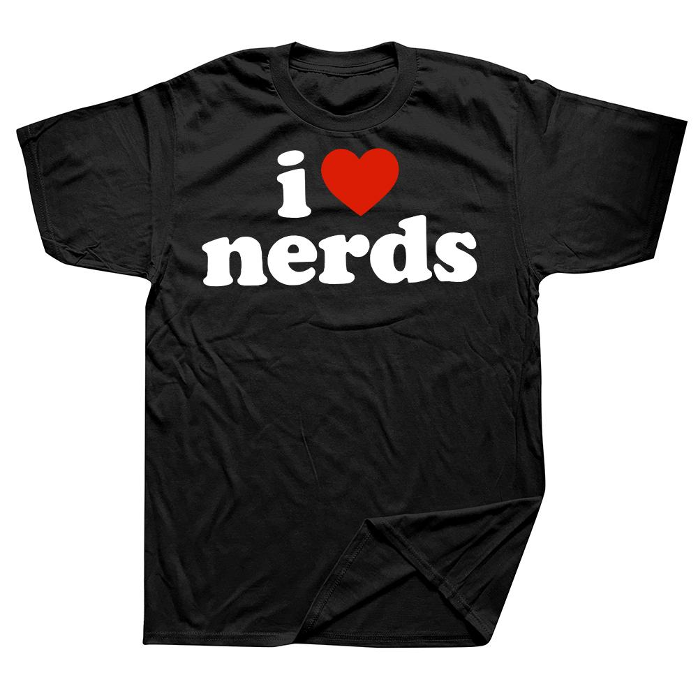 Смешная футболка I Love Nerds Летняя мужская женская одежда Модные футболки Хлопок Короткий рукав Оверсайз Свободная футболка Топы - Мужские'...