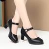 Однословная пряжка, водонепроницаемая сценическая обувь на высоком каблуке для подиума, туфли-ципао, темпераментные одинарные туфли, кожаная обувь