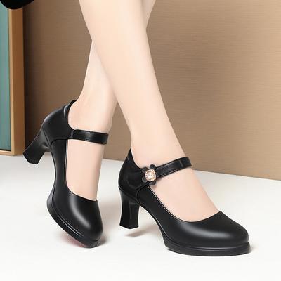 Однословная пряжка, водонепроницаемая сценическая обувь на высоком каблуке для подиума, туфли-ципао, темпераментные одинарные туфли, кожаная обувь