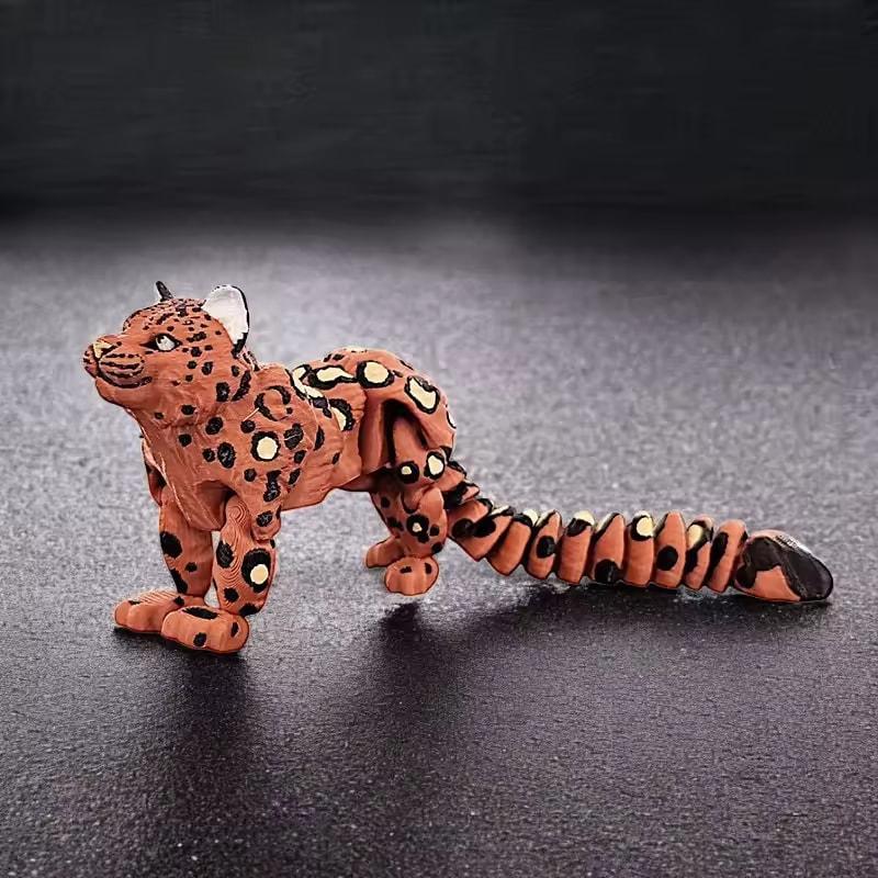 3D-печатная модель снежного барса, имитация, подвижные суставы, фигурки диких животных, миниатюры, украшение для дома, поделки, фигурки