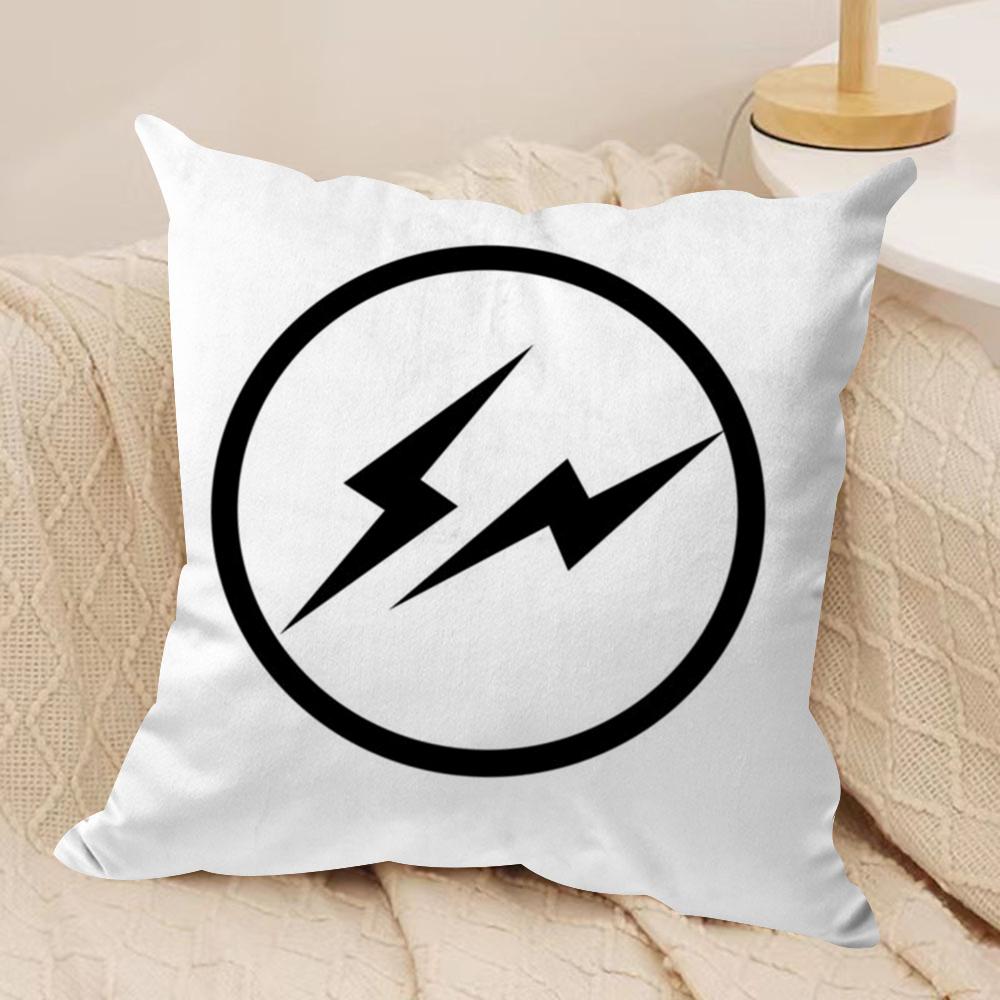 Lightning F-Fragment Cushion Cover Soft Plush Fabric Double-Sided Printed Sofa Cushion Cover for All Seasons Home Decor Gift