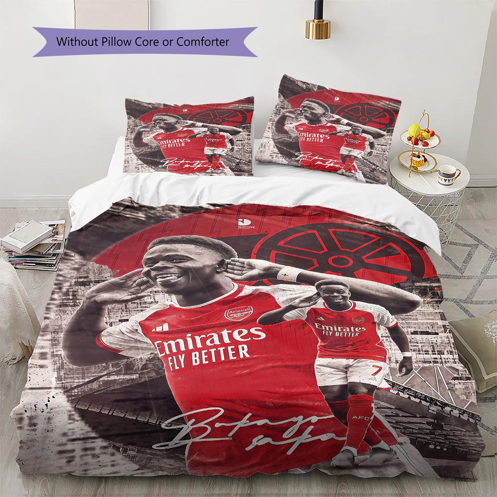 Bukayo Saka GOAT Bedding Quilt Set Quilt Cover Pillowcase Home Decoration Birthday Gift (1 * duvet cover + 2 * pillowcase, without core)