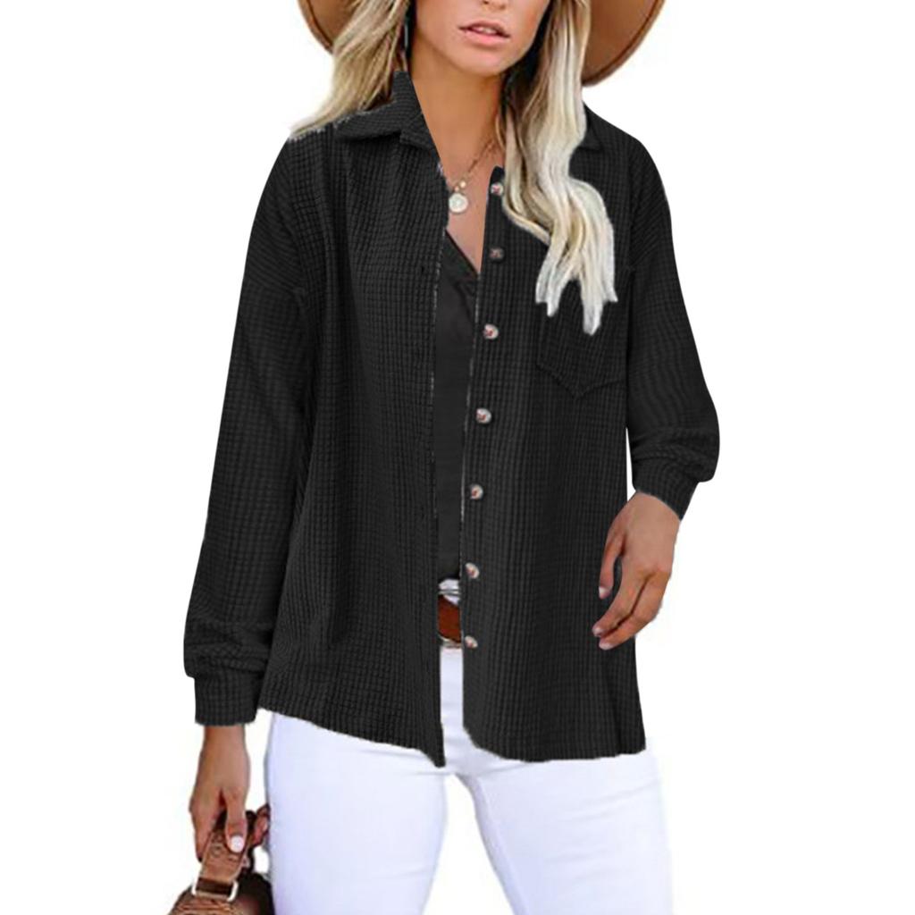 Женская осенне-зимняя модная однотонная однобортная куртка с длинными рукавами