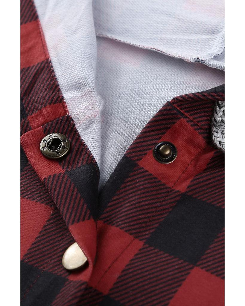 Azura Exchange Толстовка с капюшоном в клетку с карманами