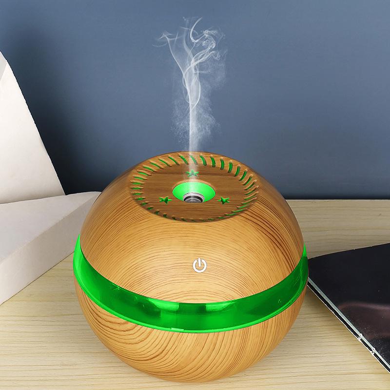 Креативный USB-увлажнитель воздуха с функцией ароматерапии и эффектом дыма и древесной фактуры с возможностью нанесения индивидуального логотипа