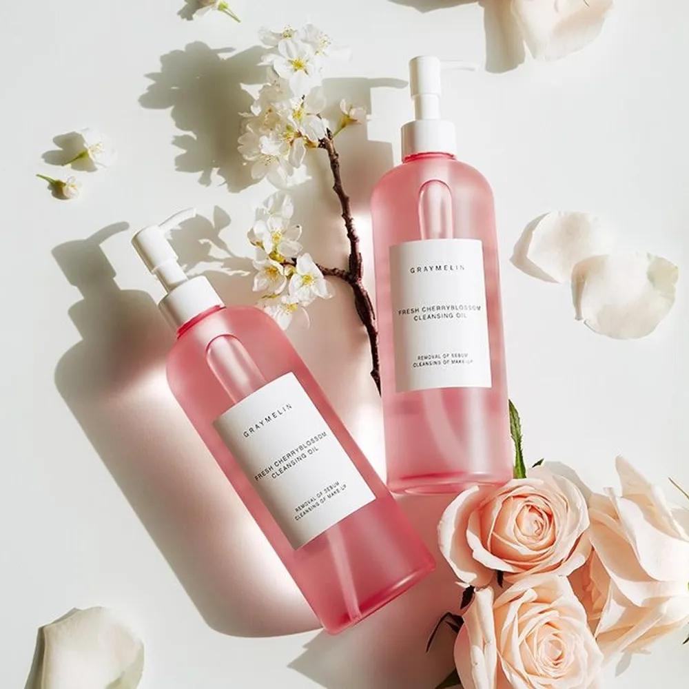 Fresh Cherry Blossom Cleansing Oil + Large Size Foam Cleanser 500ml SET