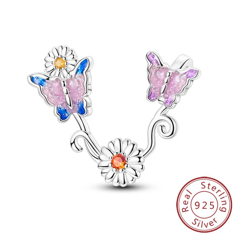 Оригинальные шармы-подвески из меди в виде светлячка, пчелы, бабочки, колибри для браслетов, женские украшения в подарок